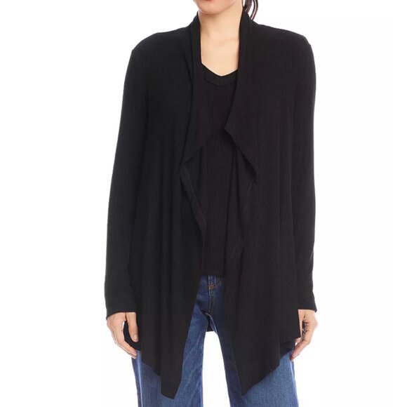 Tahari Black 100% Cashmere Flyaway Cardigan Sweater Women's M - Picture 1 of 7